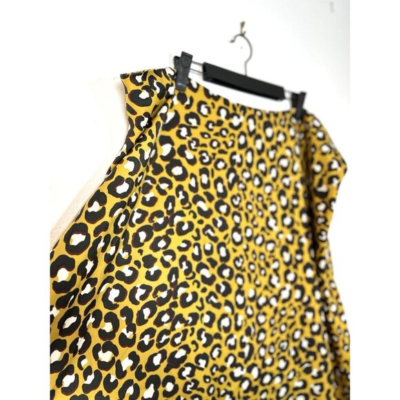 Who What Wear Women Skirt 20W Yellow Animal Print‎ Scarf Hem Cheetah Leopard - Picture 3 of 10